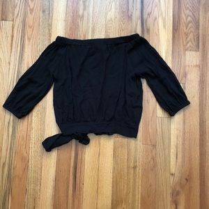 Black off the shoulder top